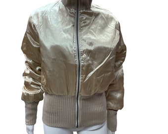 Y2K / 2000s Gold Glamorous Bomber Jacket, Gift for Her Y2K / 2000s Gold Glamorous Bomber Jacket, Gift for Her