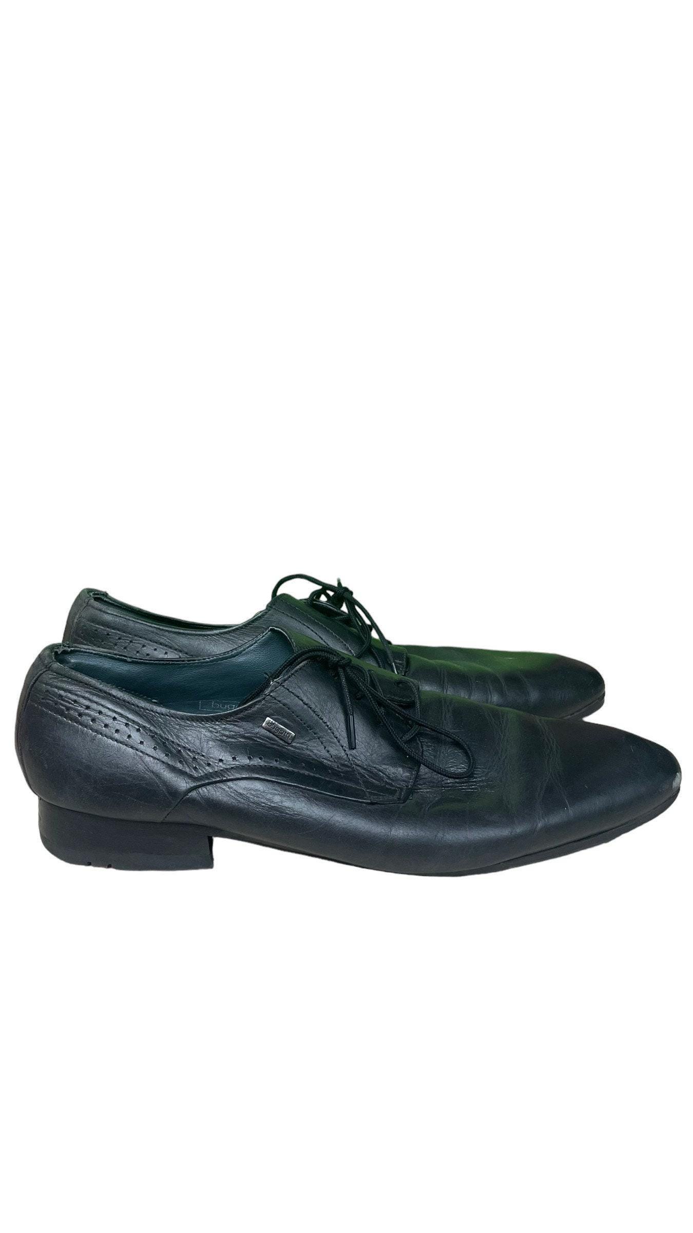 Bugatti 1802 |Mens Black Premium Leather Dress Shoes Oxfords MINT! 44 Sz.11 Formal Black Leather Dress Shoes by Bugatti main image 2