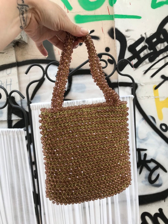 Beaded clutch / Gold purse / Beaded purse /