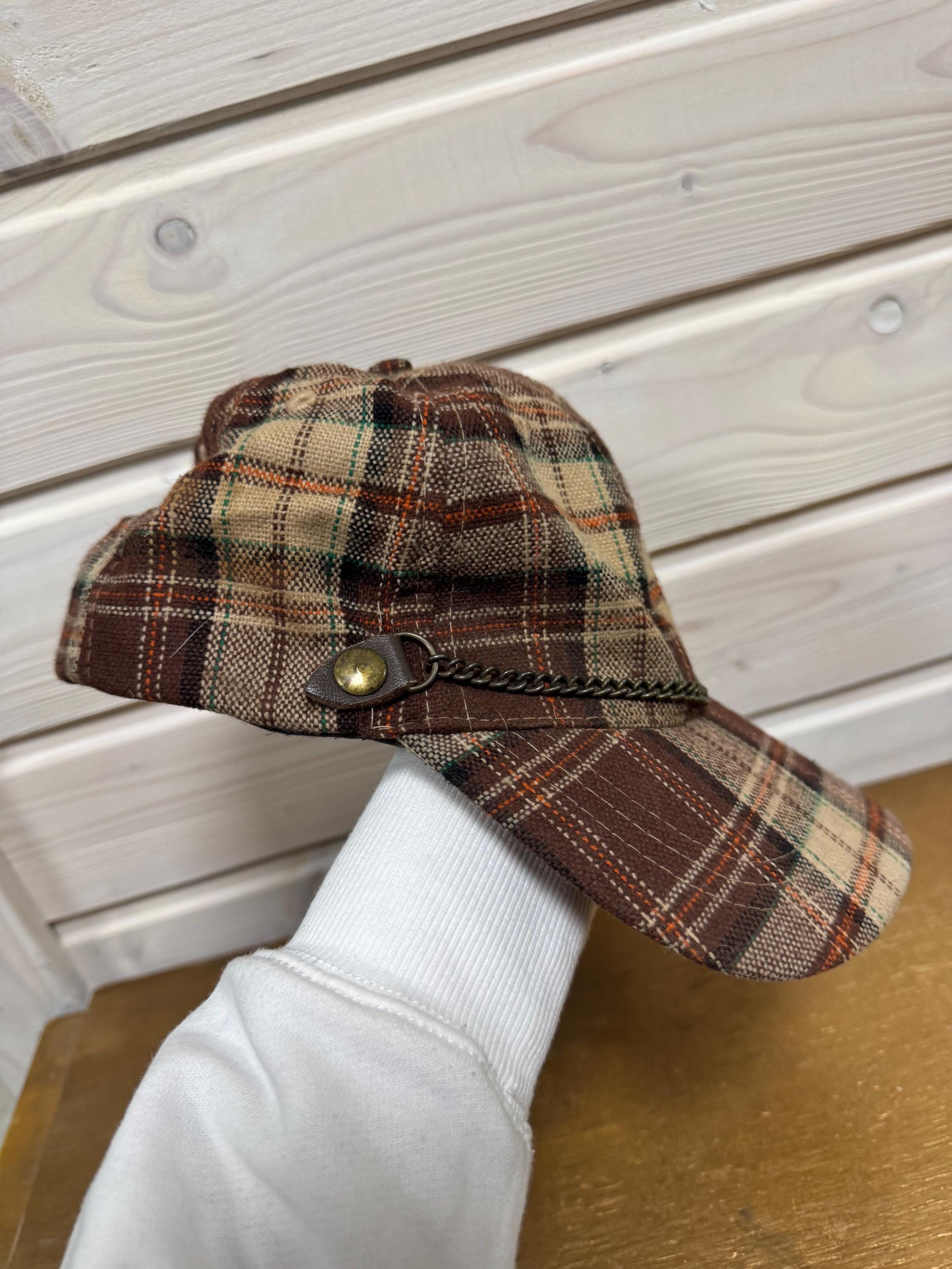 NWOT $1.230 GUCCI Black & Cream Plaid Newsboy Cap with Bow, sz M Treasures of NYC - Gucci Brown Monogram Newsboy Hat main image 3
