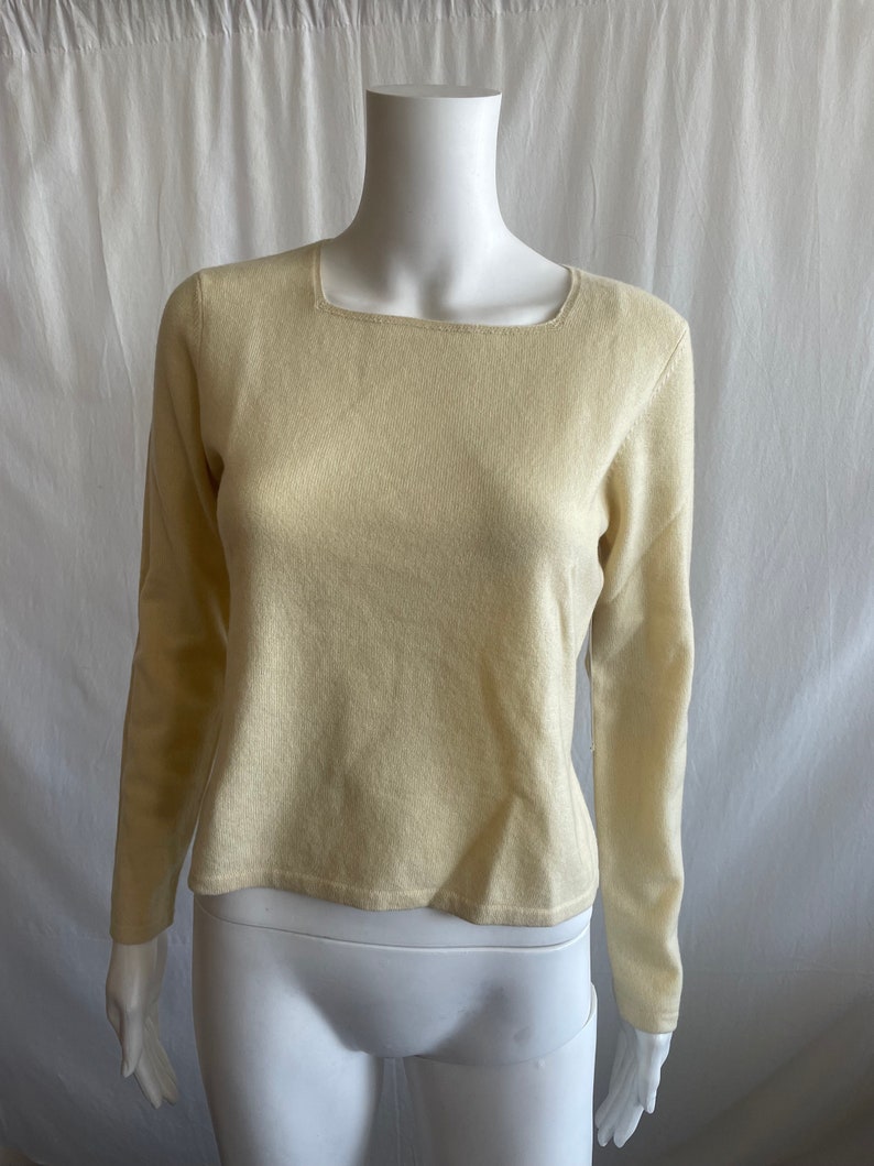 100 % Cashmere Beige Cream Color Jones New Yourk Jumper Sweater, Pure Cashmere Knitwear Size M, New with tags, Gift for Her, Birthday Gift image 1