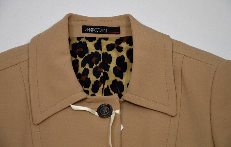 1990 MARC CAIN wool blazer wool blazer vintage marc cain designer blazer animal print linings stylish jacket