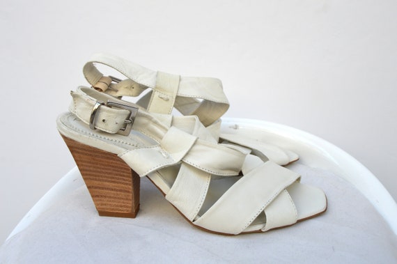 1970s Pierre Cardin sandals , off white , 37 size… - image 2