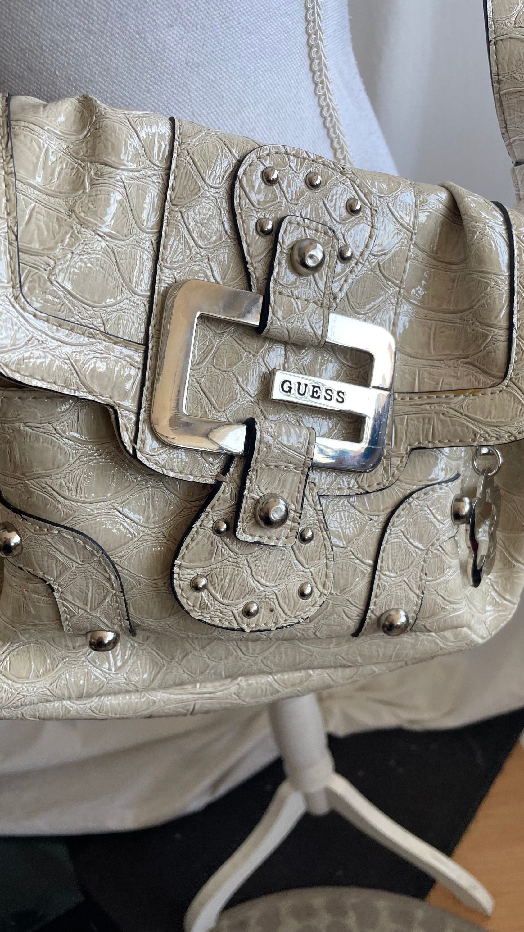 Y2K GUESS Black Leather Shoulder Bag – Holy Thrift