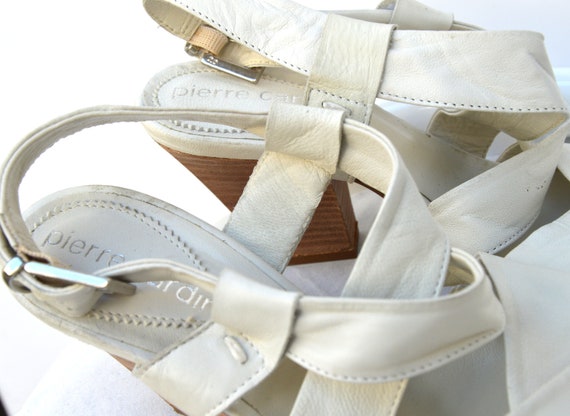 1970s Pierre Cardin sandals , off white , 37 size… - image 3