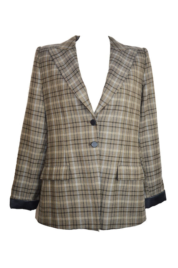 ジャケット GIORGIO ARMANI CHECKED BLAZER IN LAMINATED CHECKED BLAZER IN LAMINATED FABRIC WITH SEQUINS – Suit