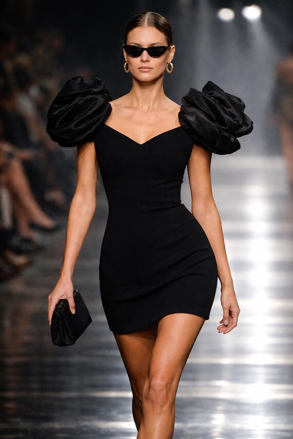 white christmas dresses Waverly Black Racer-Neck Sleeveless Skater Mini Dress – Club L London main image 1