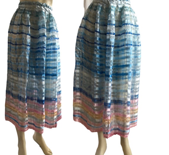 Vintage 70s festival multicolored sheer skirt ,pa… - image 1