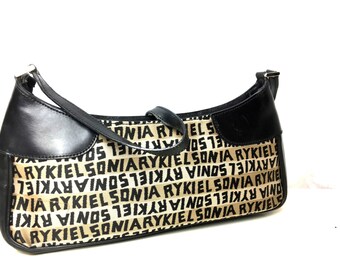 90s rare SONIA RYKIEL bag / vintage Sonia Rykiel / designer bag / monogrammed rykiel bag /