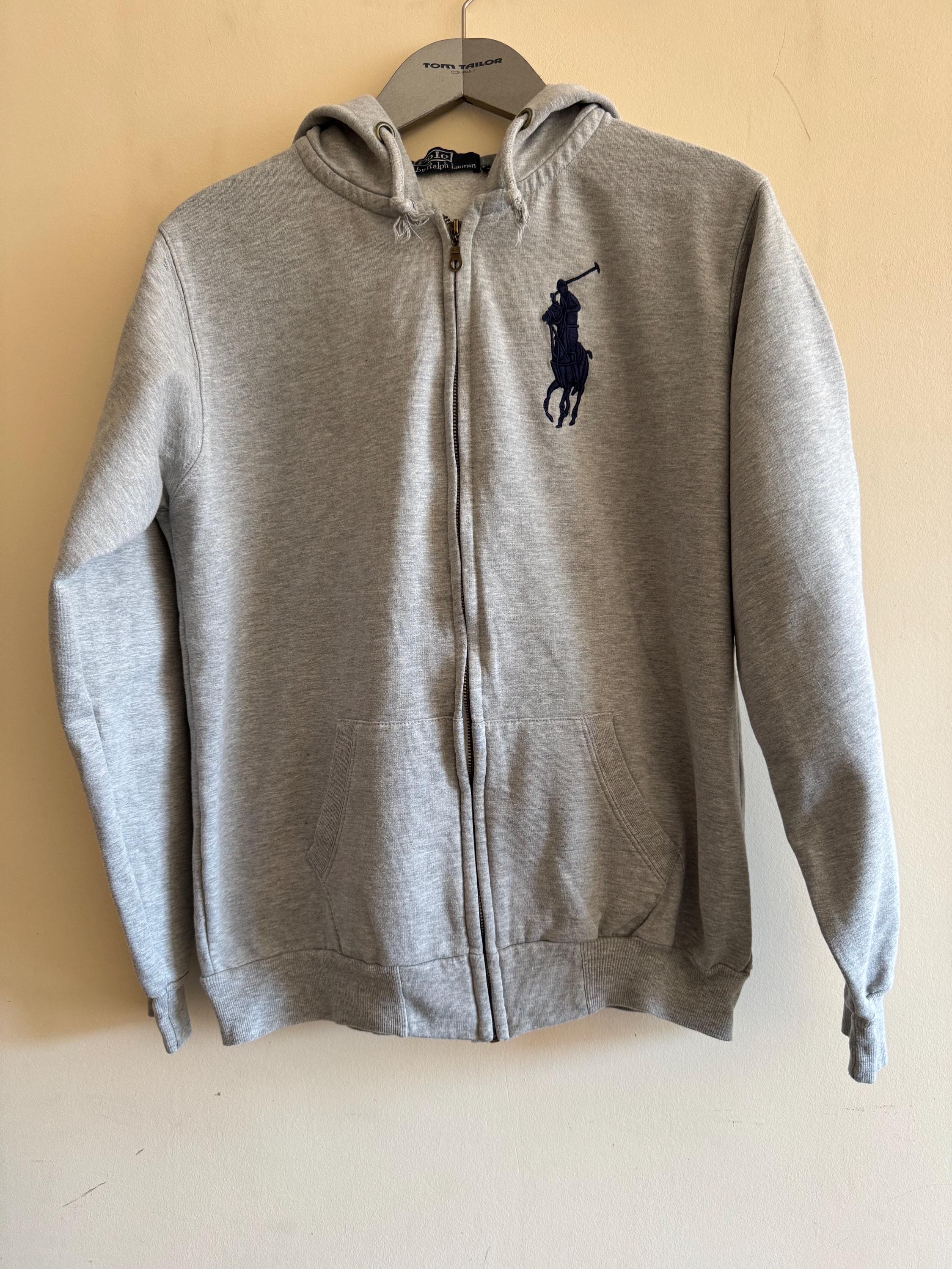 Rare Early-2000s Polo by Ralph Lauren Hoodie – Grey Big Pony Zip