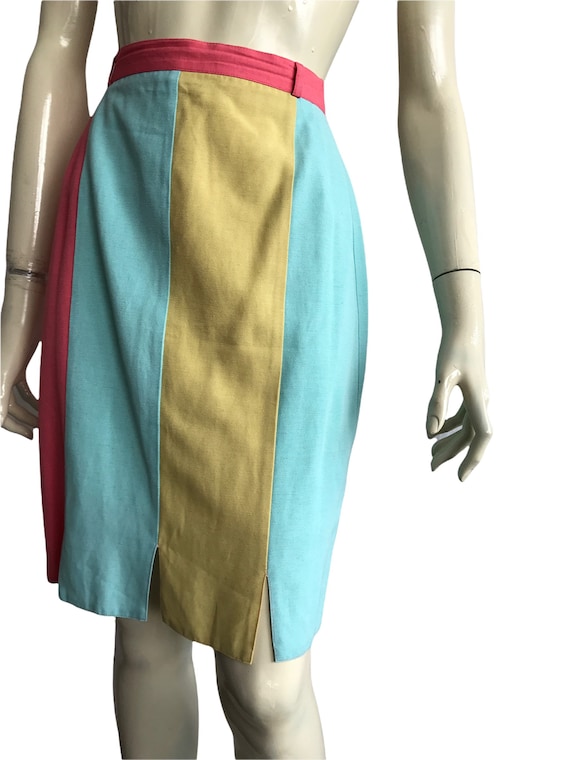 Vintage Marylin color block skirt , Multicolor pe… - image 1