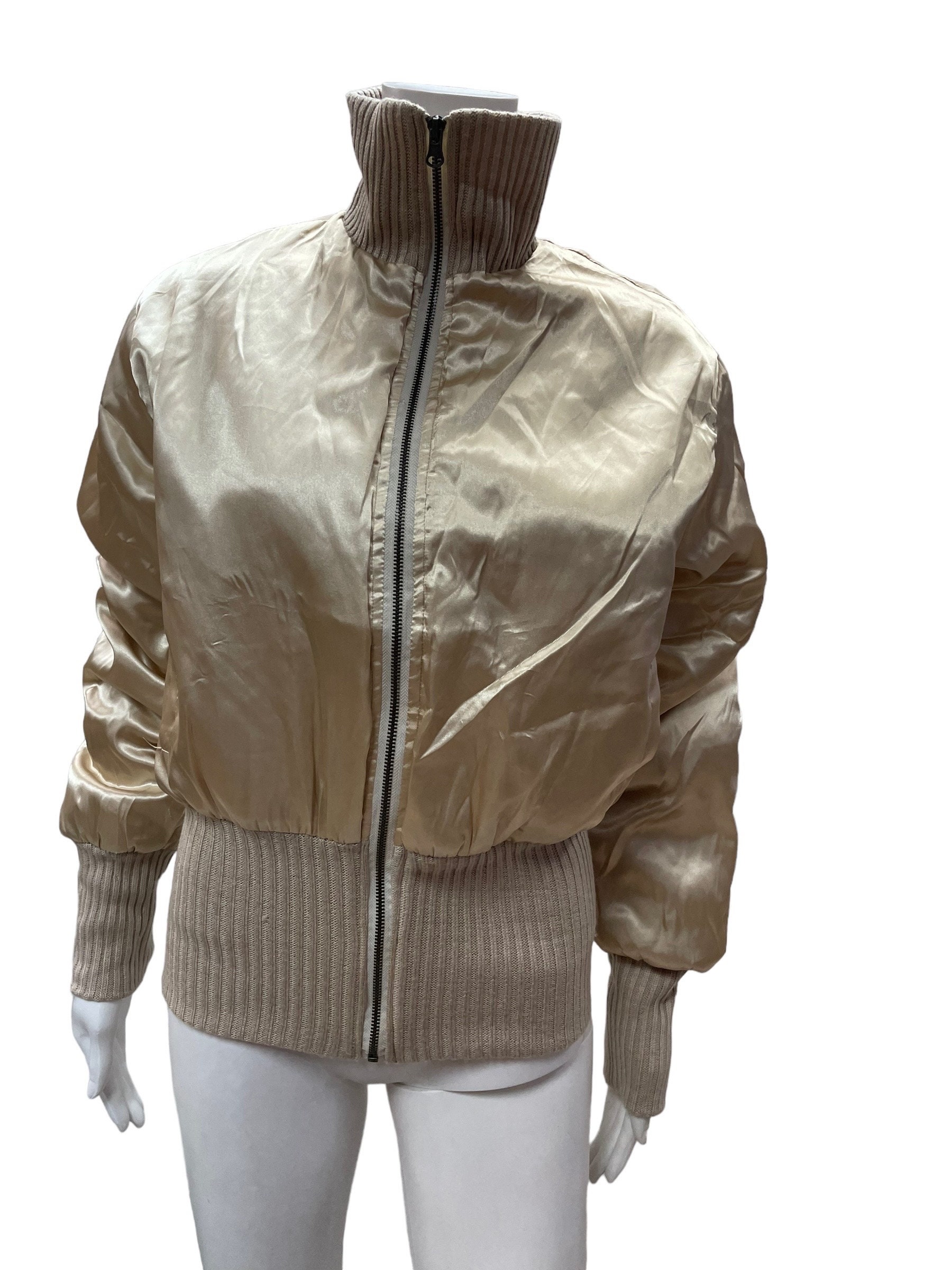 Y2K / 2000s Gold Glamorous Bomber Jacket, Gift for Her Y2K / 2000s Gold Glamorous Bomber Jacket, Gift for Her
