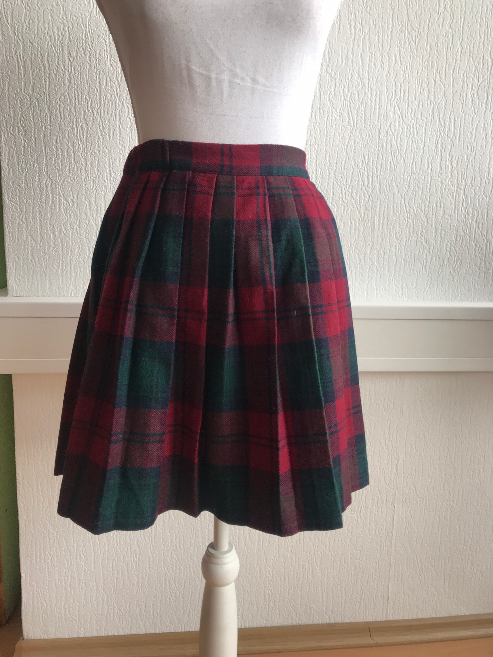 Back to school tartan skirt scottish wool pleated mini | Etsy