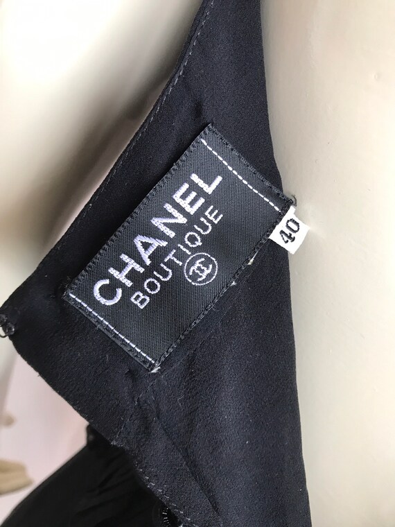 若者に人気のブランド CHANEL ヴィンテージ 手書きタグ シルク パーティー ドレス ブラック ワンピース