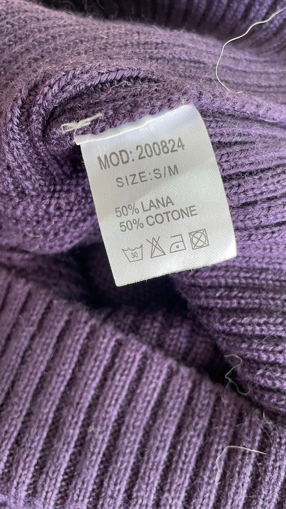 50% Wool Maxi Purple Turtle Neck Dress, Winter Li… - image 3