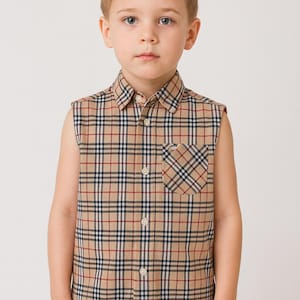 BURBERRY 6Y シャツ Burberry Shirt Kids 6 - 7 Years Sleeveless Check Shirt – Vintage