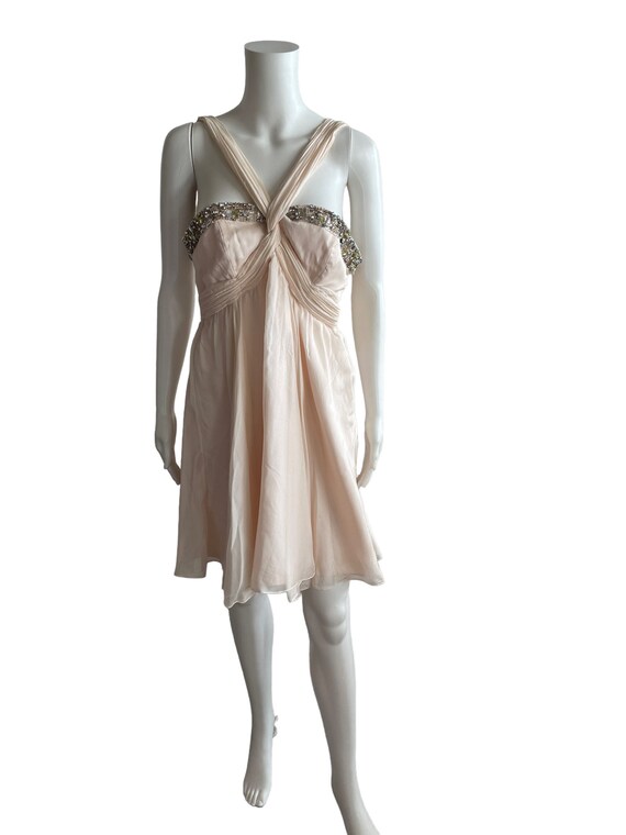 100 % Silk Forever New Champagne Color Beaded Necklace Mini Dress Size 14,  Formal Event Pure Silk Dress, Cocktail Ecru , Gift for Her - Etsy UK