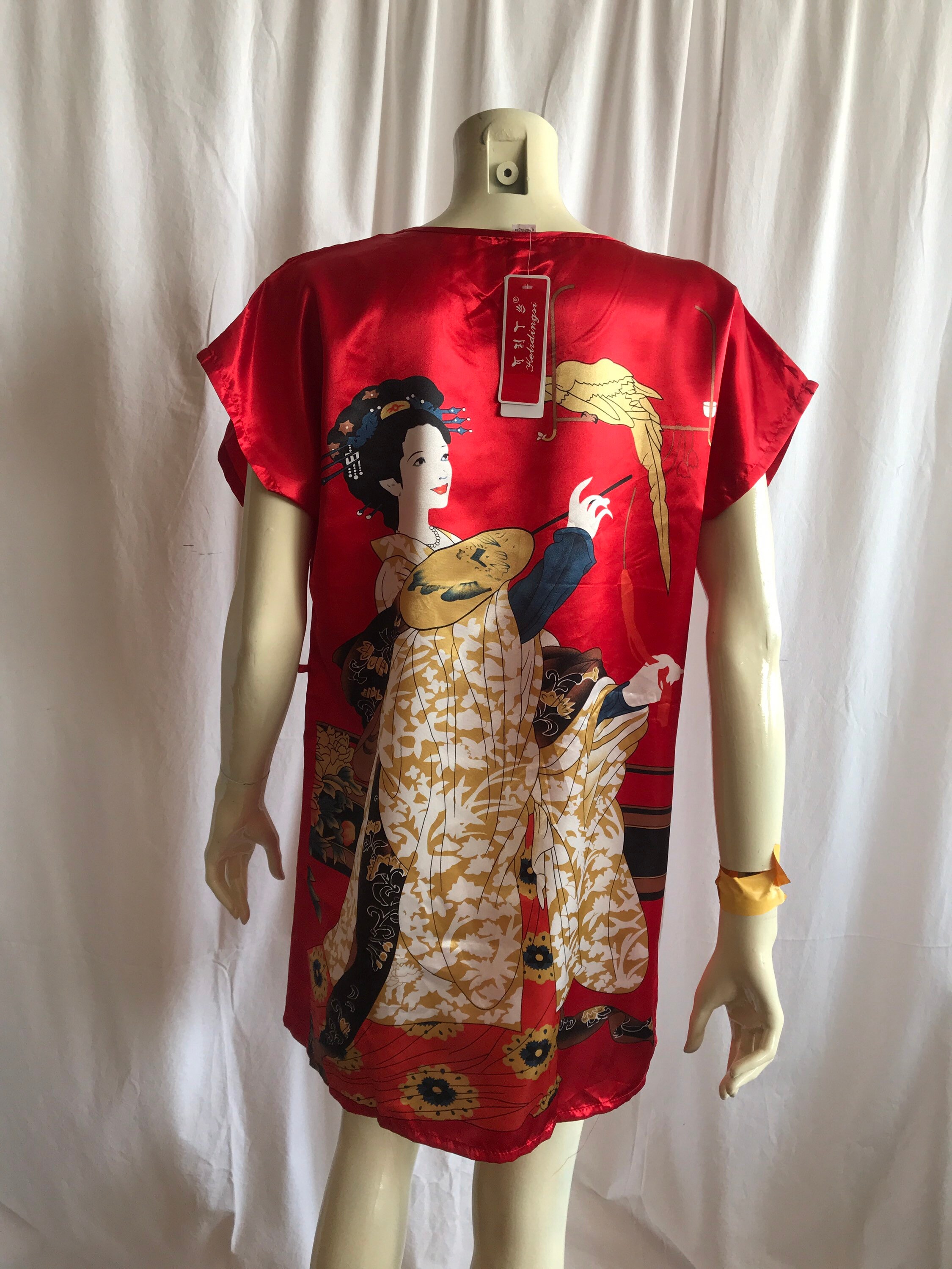 Vintage Satin japanische Tunika japanische Bluse neu mit - Etsy.de