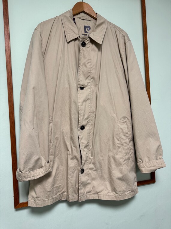 Vintage Pierre Cardin Beige Minimalist Trench Coat / 80s–90s