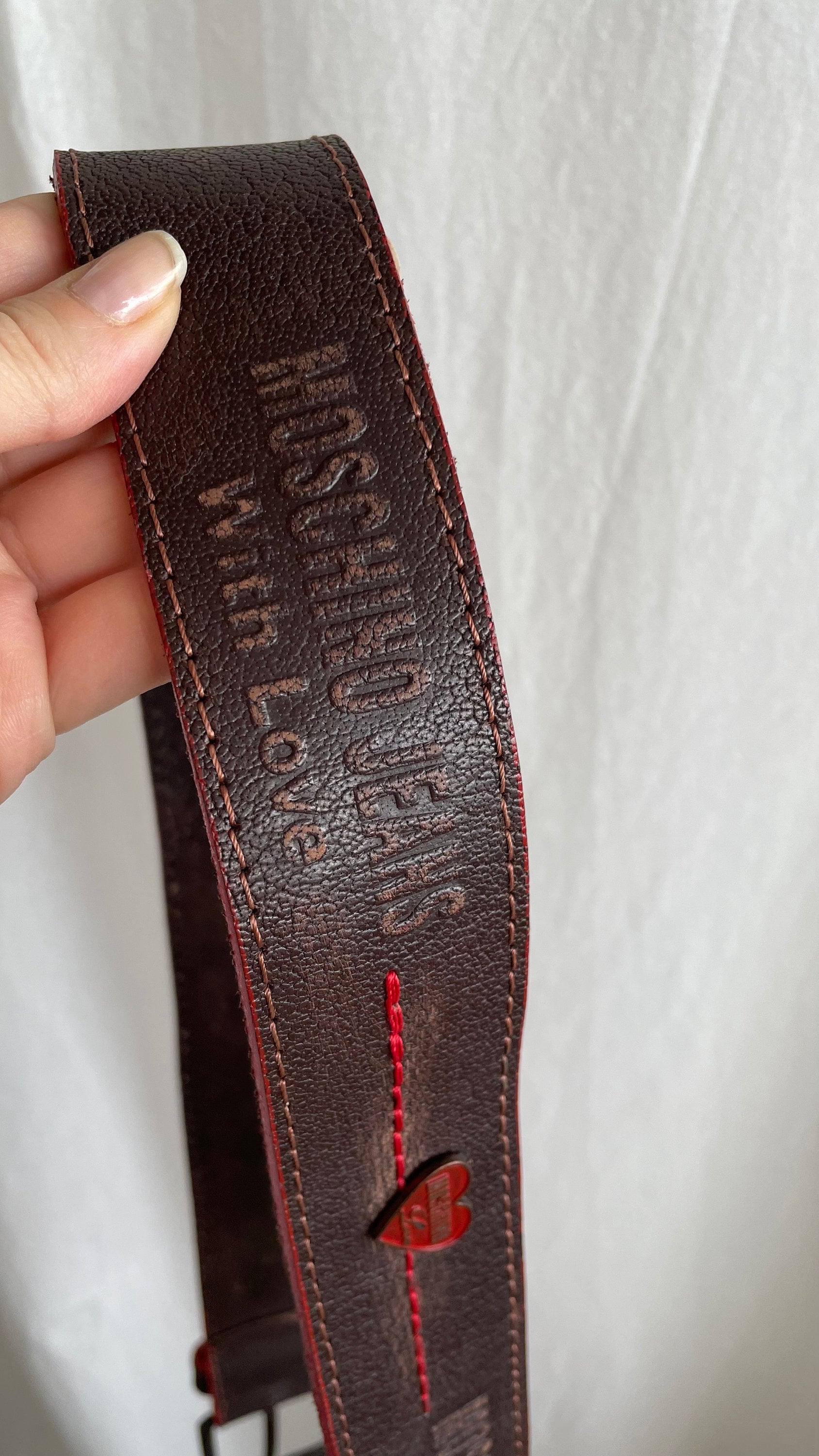 ヴィンテージ MOSCHINO Made with Love ブラウンレザー バーガンディ
