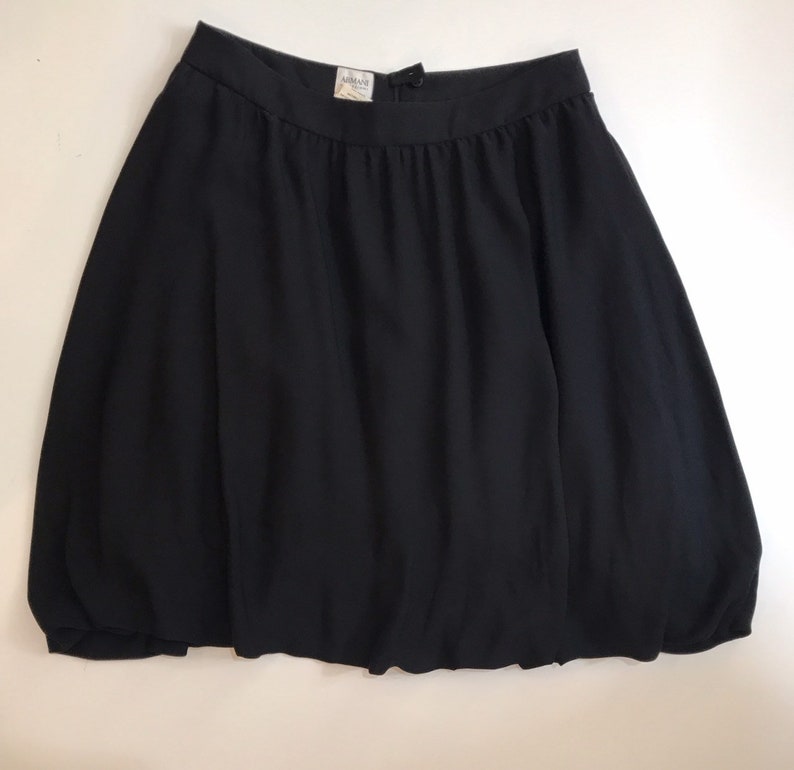 Armani skirt / Black coctail skirt / Armani mini skirt / Vintage Armani / Silk mini skirt image 2