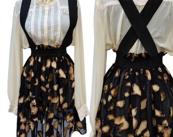 Handmade skirt with suspenders / Mode lab design / designer skirt / handmade skirt