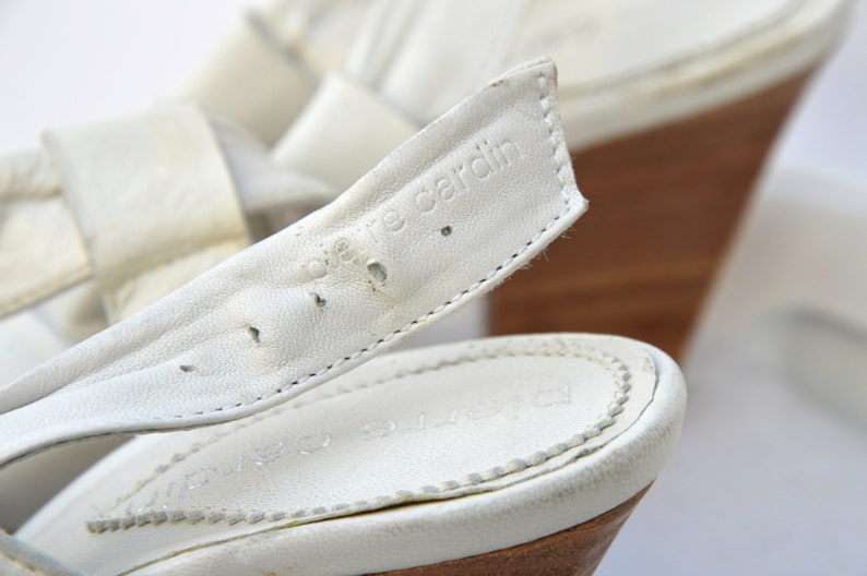 70s PIERRE CARDIN shoes sandals never worn vintage Pierre Cardin Audrey Hepburn shoes leather sandals ecru sandals 37 size