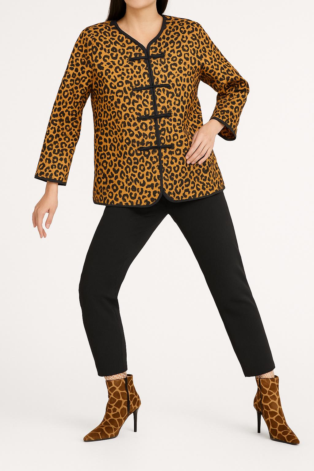 Vintage Rare Bob Mackie Silk Animal Print Shirt, Formal Designer 