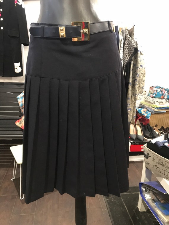 Vintage pleated skirt , back to school , wool , n… - image 1