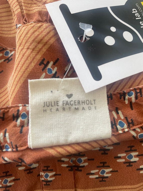 Pure Silk Abstract Pattern Button Down Shirt Size… - image 6