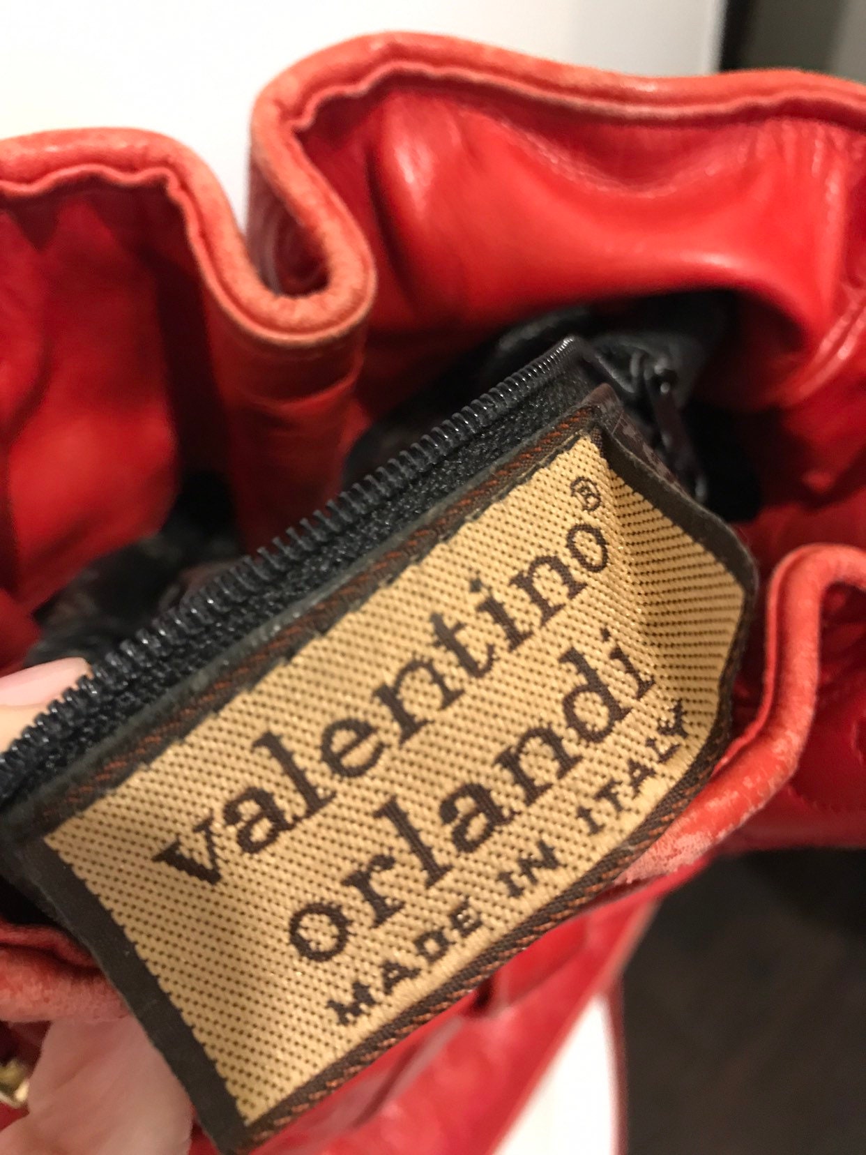 70s Valentino Orlandi Leather Bucket Bag With Golden - Etsy
