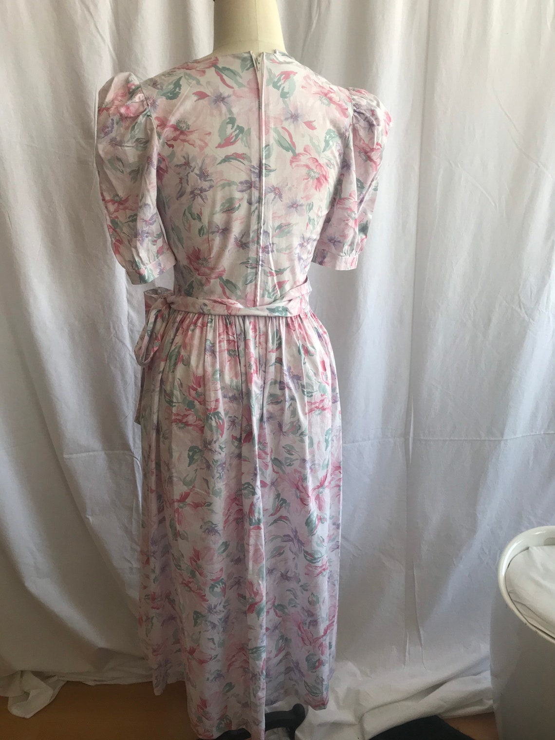 Laura Ashley Vintage Maxi Dress Cotton Puffy Sleeves | Etsy