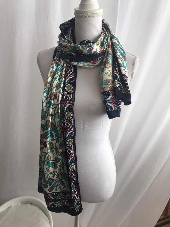 Vintage Silk Scarf 100 Silk Scarf Huge Silk Scarf Paisley