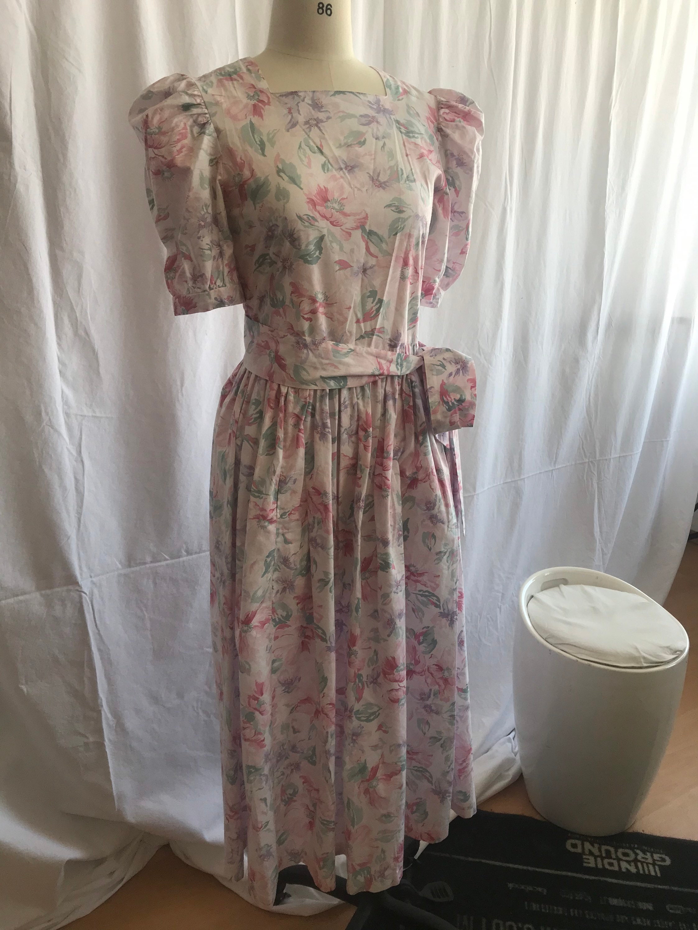 Laura Ashley Vintage Maxi Dress Cotton Puffy Sleeves - Etsy