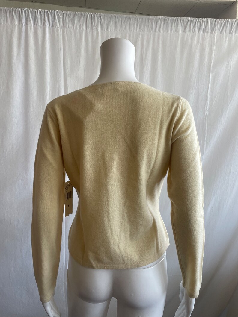 100 % Cashmere Beige Cream Color Jones New Yourk Jumper Sweater, Pure Cashmere Knitwear Size M, New with tags, Gift for Her, Birthday Gift image 2