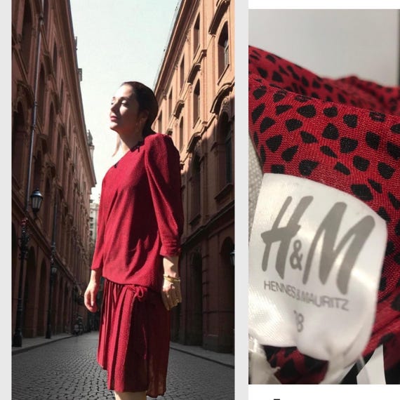 1980s RARE Vintage HM Hennes and Mairitz Drop-waist Dress 1930s-style Puff Sleeves & Pleated Skirt, Polka-dot Retro Chic (S) Collectable - Etsy Hong Kong 1980s RARE Vintage HM Hennes and Mairitz Drop-waist Dress 1930s-style Puff Sleeves & Pleated Skirt, Polka-dot Retro Chic (S) Collectable - Etsy Hong Kong