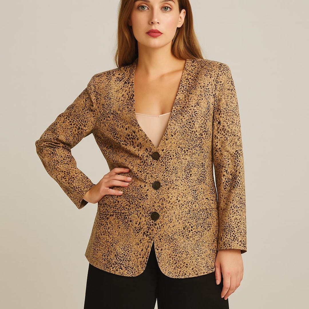 1990s Vintage Frankenwälder Snakeskin Print Blazer – Oversized
