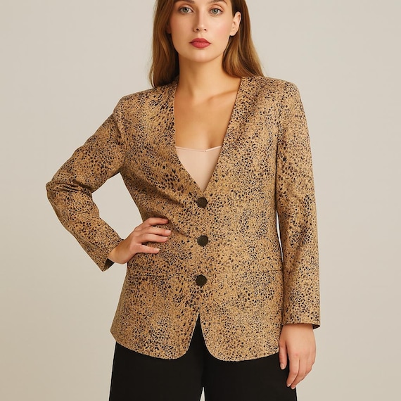 1990s Vintage Frankenwälder Snakeskin Print Blazer – Oversized
