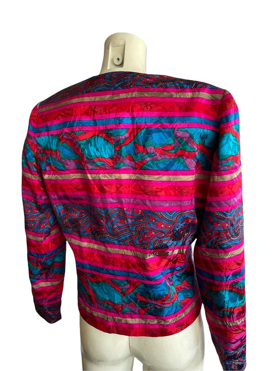 Pure silk vintage blazer , 100 % silk multicolor … - image 2
