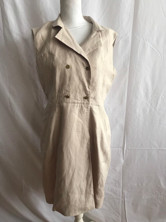 linen olive green dress MARY Washed Linen Shirt Dress in Olive main image 0