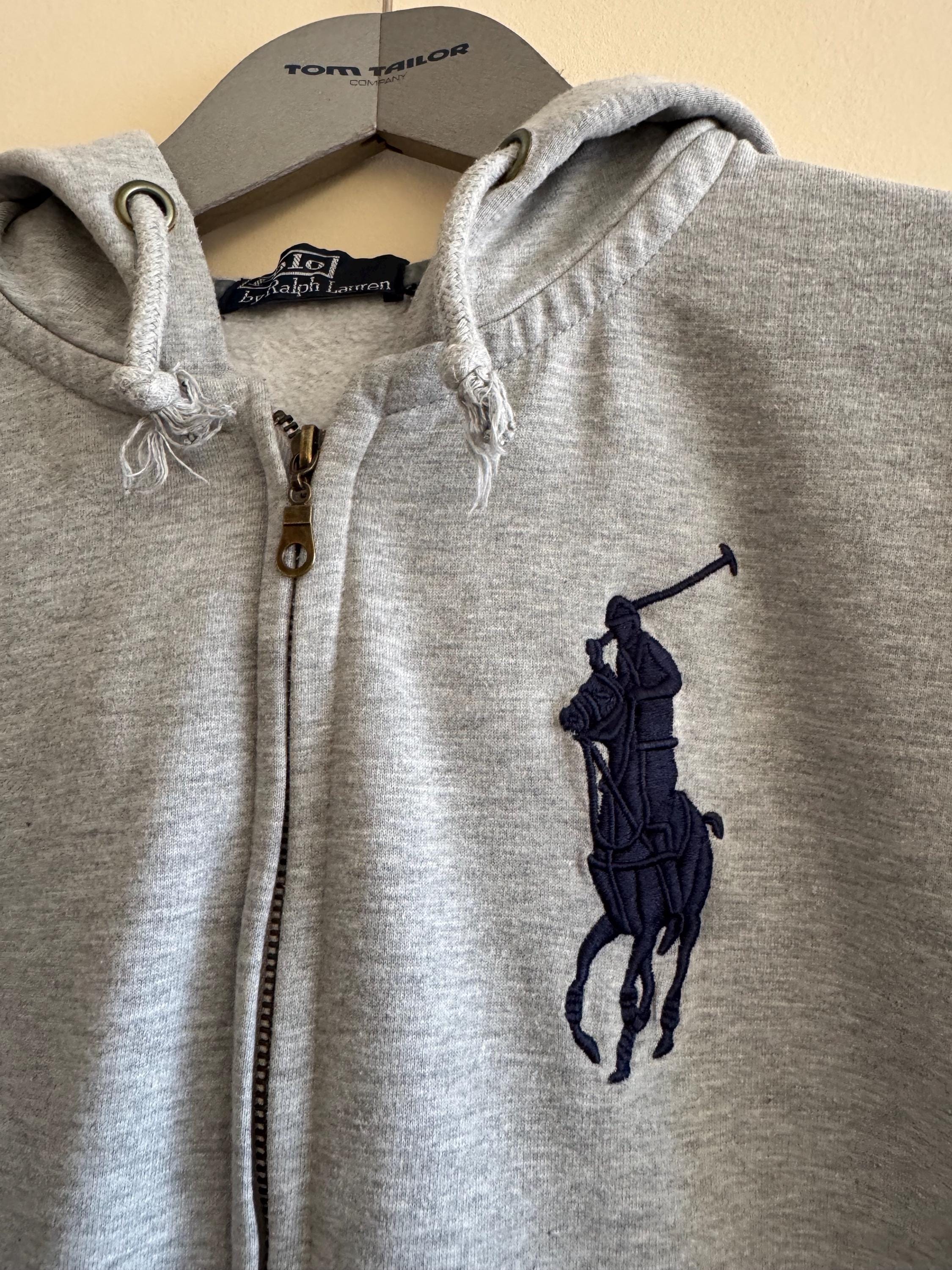 Rare Early-2000s Polo by Ralph Lauren Hoodie – Grey Big Pony Zip