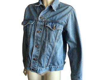 Vintage 90s men’s denim jacket , oversize light wash denim jacket , 90s denim