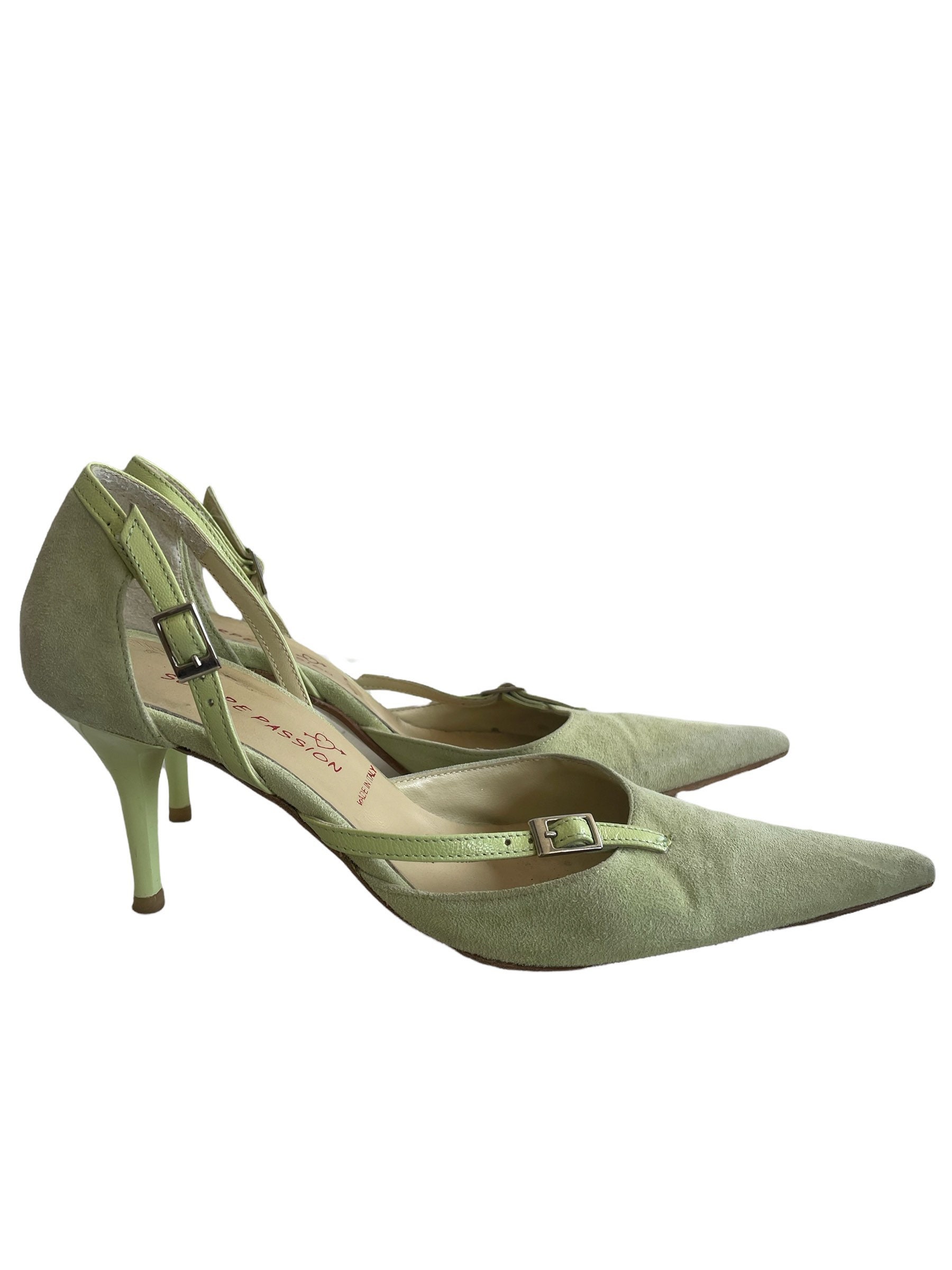 Vero Cuoio Womens Green Scarpe Passion Suede Pointed Toe Pump - Etsy  Nederland