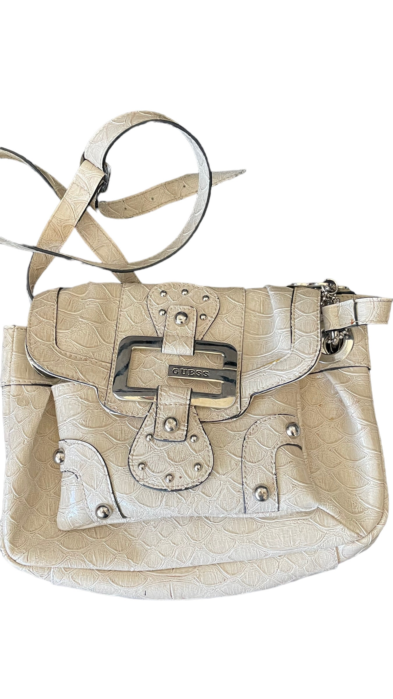Guess Y2K / 2000s Vintage Shoulder Beige off White Crossbody Guess Y2K / 2000s Vintage Shoulder Beige off White Crossbody