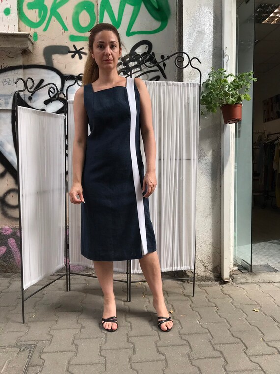 chinese dress ladies Women's Loose Cotton Linen Dress Vintage Elegant Round Neck Short-Sleeved  Lace-Up Dresses Dark Purple at Amazon Women's Clothing store main image 0