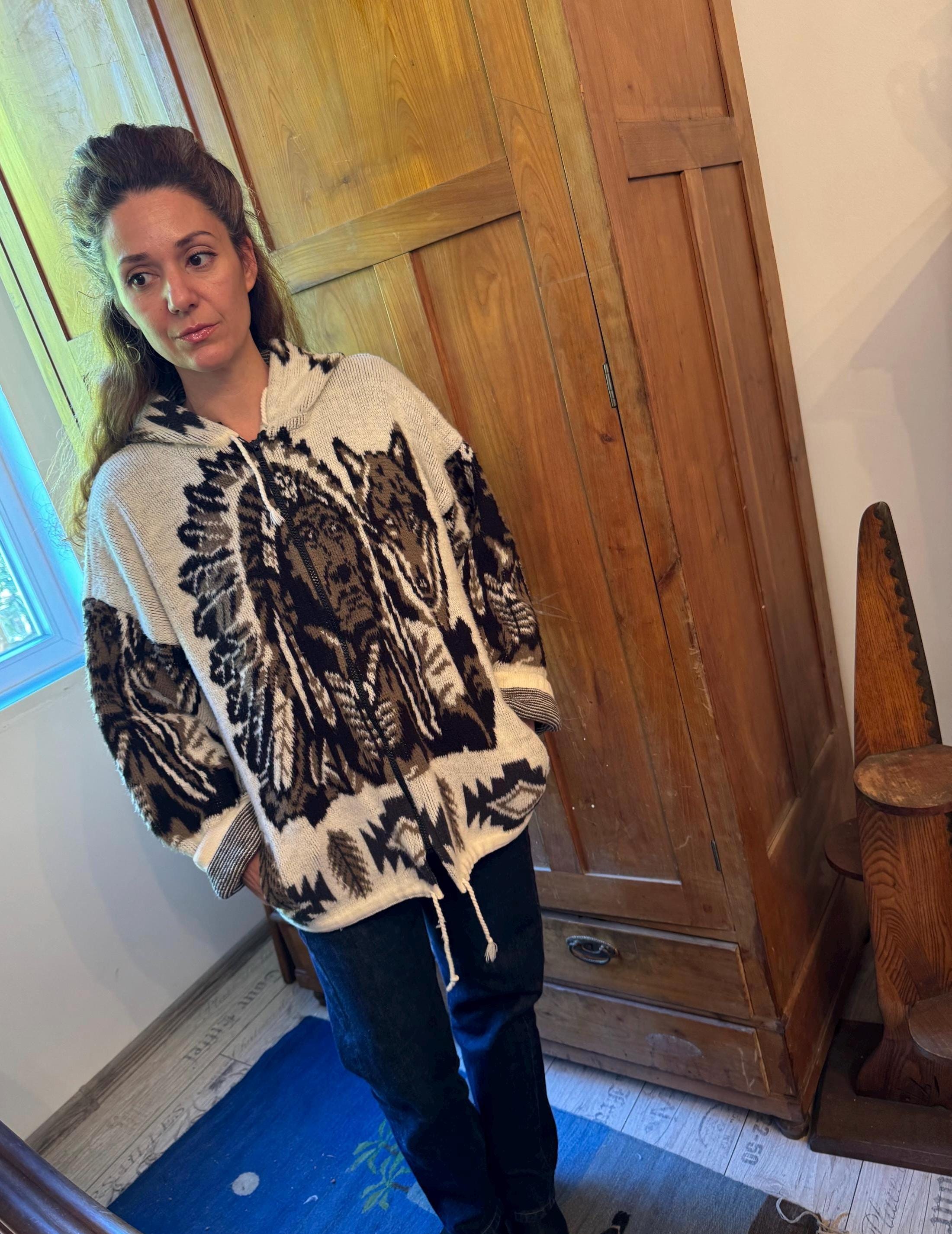 Rare 80s Vintage Wuayra Artesanías Alpaca Wool Hoodie – Made in