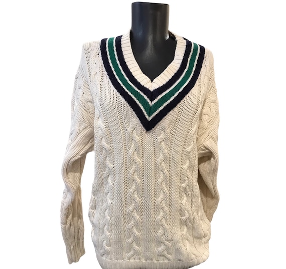 Vintage badminton cable knit jumper