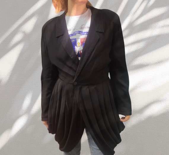 Vintage black long blazer - image 1