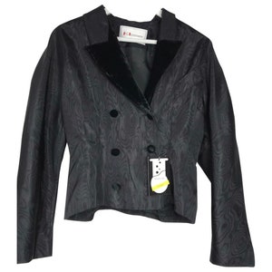 Karl Lagerfeld blazer Vintage Rare j80s Black Velvet Collar Buttons Elegant Formal Lagerfeld Blazer, Gift for Her, Birthday Gift, Christmas