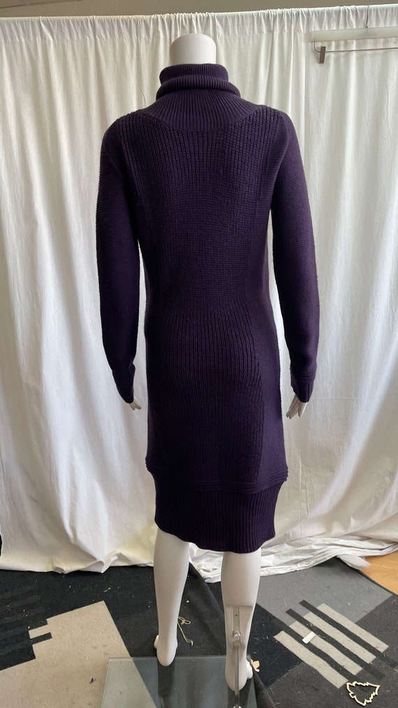 50% Wool Maxi Purple Turtle Neck Dress, Winter Li… - image 4
